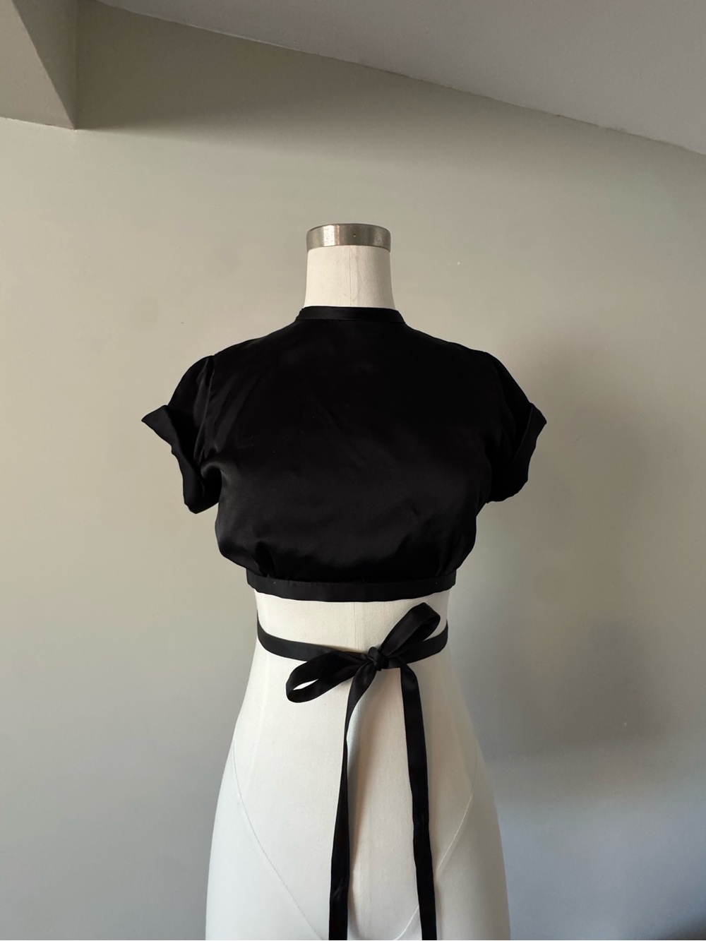 Orseund Iris Le Club cropped satin Top